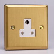 Varilight - Round 3 Pin Sockets - Classic Brushed Brass - White product image 2