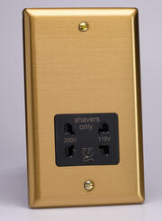 Varilight - Dual Voltage Shaver Socket - Classic Brushed Brass product image