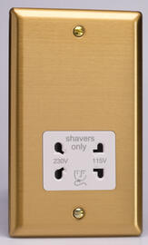 Varilight - Dual Voltage Shaver Socket - Classic Brushed Brass product image 2