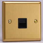 Varilight - Telephone Sockets - Classic Brushed Brass - Black product image