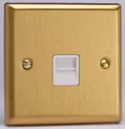 Varilight - Telephone Sockets - Classic Brushed Brass - White product image