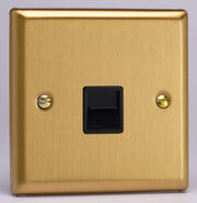 Varilight - Telephone Sockets - Classic Brushed Brass - Black product image 2