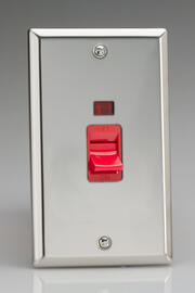 Mirror Chrome - Cooker and 45Amp Switches with White Inserts product image 3