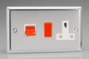 Mirror Chrome - Cooker and 45Amp Switches with White Inserts product image