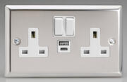 Mirror Chrome - Sockets with 2 x USB product image 2