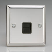 Mirror Chrome - Telephone Sockets with Black Inserts product image