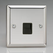 Mirror Chrome - Telephone Sockets with Black Inserts product image