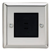 Mirror Chrome -  Sockets  + 2 x USB with Black Inserts product image 6