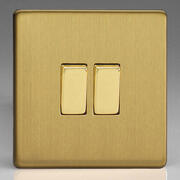 Varilight - Brushed Brass - Screwless - Light Switches product image 2