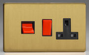 Varilight - Screwless Brushed Brass - Black - Cooker Switches / Panels product image