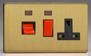 Varilight - Screwless Brushed Brass - Black - Cooker Switches / Panels product image 2