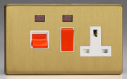 Varilight - Screwless Brushed Brass - White - Cooker Switches / Panels product image 2