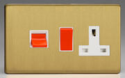 Varilight - Screwless Brushed Brass - White - Cooker Switches / Panels product image