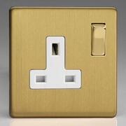 Varilight - Brushed Brass - White - Screwless - Sockets product image 2