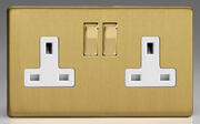 Varilight - Brushed Brass - White - Screwless - Sockets product image