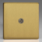 Varilight - Screwless Brushed Brass - TV & Satellite Sockets product image