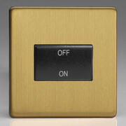 Varilight - Screwless Brushed Brass - Black - 3 Pole 10A Fan Isolator Switch product image