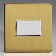Varilight - Screwless Brushed Brass - White - 3 Pole 10A Fan Isolator Switch product image