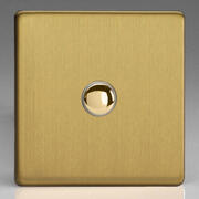 Varilight - Screwless Brushed Brass - 6A 1 Way Push to Make Momentary Switches product image