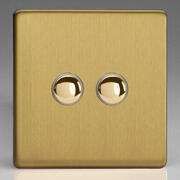 Varilight - Screwless Brushed Brass - 6A 1 Way Push to Make Momentary Switches product image 2