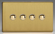 Varilight - Screwless Brushed Brass - 6A 1 Way Push to Make Momentary Switches product image 4