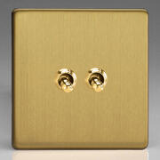 Varilight - Screwless Brushed Brass - Toggle Light Switches product image 2