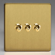 Varilight - Screwless Brushed Brass - Toggle Light Switches product image 3
