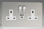 Varilight - Polished Chrome - White - Screwless - USB Sockets product image