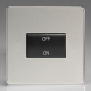 Varilight - Screwless Polished Chrome - Black - 3 Pole 10A Fan Isolator Switch product image