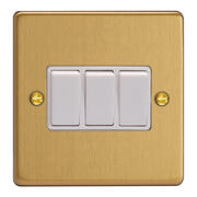The Essential Collection - Light Switches - Brushed Brass - White product image 2