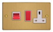 Varilight Essential Collection - Brushed Brass - 45Amp & Cooker Sockets - White product image 3