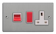 Varilight Essential Collection - Brushed Steel - 45Amp & Cooker Sockets - White product image 3