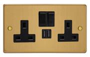 The Essential Collection - USB Sockets - Brushed Brass/Black product image 2