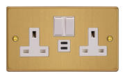 The Essential Collection - USB Sockets - Brushed Brass/White product image 3
