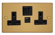 The Essential Collection - USB Sockets - Brushed Brass/Black product image