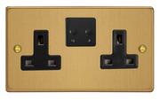 The Essential Collection - 13 Amp 2 Gang Twin WiFi Switched Socket - Matt Black product image