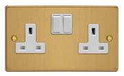 The Essential Collection - Sockets - Brushed Brass/White product image