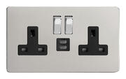 Varilight - Screwless Satin - Black/Chrome - USB Sockets product image 3
