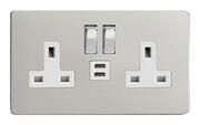 Varilight - Screwless Satin - White/Chrome - USB Sockets product image 3