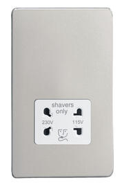 Varilight - Screwless Satin - White - Dual Voltage Shaver Socket product image