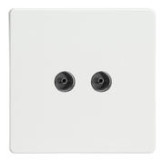 Premium White Flat Plate  TV Coaxial Aerial & Satellite Socket product image 3