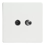 Premium White Flat Plate  TV Coaxial Aerial & Satellite Socket product image 4