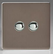 Varilight - Screwless Pewter - 6A 2 Way Push On/Off Impulse Switch product image 2