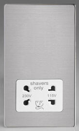 Dual Voltage Shaver Socket - Brushed Stainless Steel product image