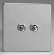 European Toggle Switches - Brushed Steel product image