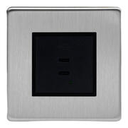 2 Gang 13A Sockets + USB- Brushed Stainless Steel product image 6