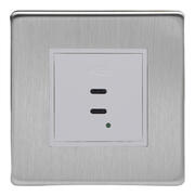 Dimension Screwless - 2 Gang 13A Sockets - Brushed Stainless Steel product image 5