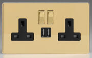 Varilight - Screwless Brass - Black - USB Sockets product image 2