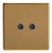 Varilight - Screwless Polished Brass - TV & Satellite Sockets product image 3