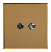 Varilight - Screwless Polished Brass - TV & Satellite Sockets product image 4